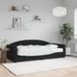vidaXL Lit de jour avec matelas noir 90x190 cm velours - 90 x 190 cm