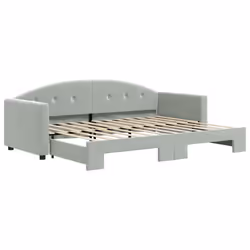 VidaXL 3197294, lit sofa, Gris, mousse, Métal, Polyester, Bois, 2220 mm, 900 mm