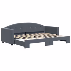 VidaXL 3197295, lit sofa, Gris, mousse, Métal, Polyester, Bois, 2220 mm, 900 mm