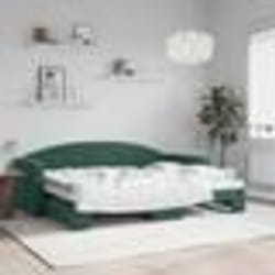 vidaXL Lit de jour avec gigogne sans matelas vert foncé 80x200 cm - 180 x 200 cm