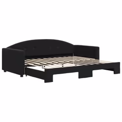 VidaXL 3197298, lit sofa, Noir, mousse, Métal, Polyester, Bois, 2220 mm, 900 mm