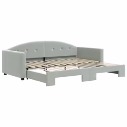 VidaXL 3197301, lit sofa, Gris, mousse, Métal, Polyester, Bois, 2220 mm, 1000 mm