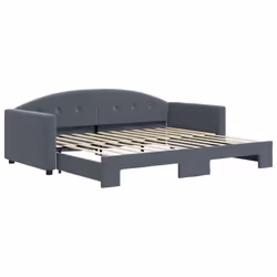 VidaXL 3197302, lit sofa, Gris, mousse, Métal, Polyester, Bois, 2220 mm, 1000 mm