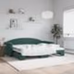 vidaXL Lit de jour avec gigogne sans matelas vert foncé 90x200 cm - 90 x 200 cm