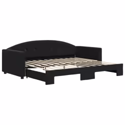 VidaXL 3197305, lit sofa, Noir, mousse, Métal, Polyester, Bois, 2220 mm, 1000 mm