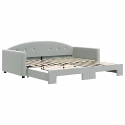 VidaXL 3197308, lit sofa, Gris, mousse, Métal, Polyester, Bois, 2220 mm, 1100 mm