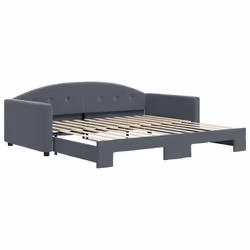 VidaXL 3197309, lit sofa, Gris, mousse, Métal, Polyester, Bois, 2220 mm, 1100 mm