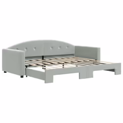 VidaXL 3197314, lit sofa, Gris, mousse, Métal, Polyester, Bois, 2120 mm, 1000 mm