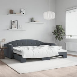vidaXL Lit de Jour avec Lit Gigogne Canapé-lit Lit dInvité Meuble de Chambre à Coucher Salle de Séjour Moderne Gris 3197315