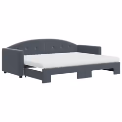 VidaXL 3197319, lit sofa, Gris, mousse, Métal, Polyester, Bois, 2220 mm, 900 mm