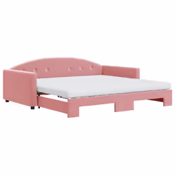 VidaXL 3197321, lit sofa, Rose, mousse, Métal, Polyester, Bois, 2220 mm, 900 mm