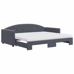 VidaXL 3197326, lit sofa, Gris, mousse, Métal, Polyester, Bois, 2220 mm, 1000 mm