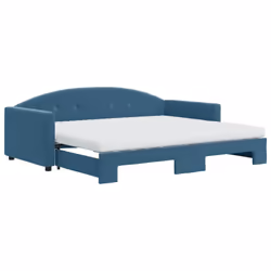 VidaXL 3197331, lit sofa, Bleu, mousse, Métal, Polyester, Bois, 2220 mm, 1100 mm