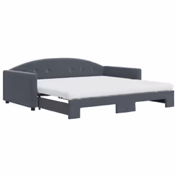 VidaXL 3197333, lit sofa, Gris, mousse, Métal, Polyester, Bois, 2220 mm, 1100 mm