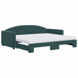 VidaXL 3197334, lit sofa, Vert, mousse, Métal, Polyester, Bois, 2220 mm, 1100 mm