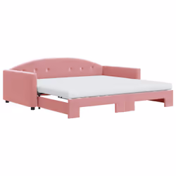 VidaXL 3197335, lit sofa, Rose, mousse, Métal, Polyester, Bois, 2220 mm, 1100 mm