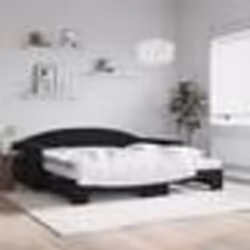 vidaXL Lit de jour avec lit gigogne et matelas noir 100x200 cm velours - 100 x 200 cm