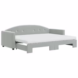 VidaXL 3197338, lit sofa, Gris, mousse, Métal, Polyester, Bois, 2120 mm, 1000 mm