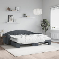 Vidaxl - Lit De Jour Avec Gigogne Et Matelas Gris Foncé 90x190cm Velours