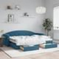 vidaXL Lit de jour avec gigogne et tiroirs sans matelas bleu 80x200 cm - 80 x 200 cm