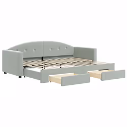VidaXL 3197342, lit sofa, Gris, mousse, Métal, Polyester, Bois, 2220 mm, 900 mm