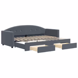 VidaXL 3197343, lit sofa, Gris, mousse, Métal, Polyester, Bois, 2220 mm, 900 mm