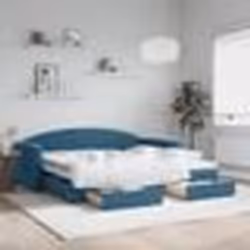 vidaXL Lit de jour avec gigogne et tiroirs sans matelas bleu 90x200 cm - 90 x 200 cm