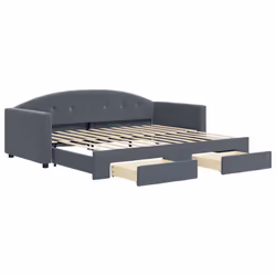 VidaXL 3197350, lit sofa, Gris, mousse, Métal, Polyester, Bois, 2220 mm, 1000 mm