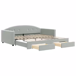 VidaXL 3197356, lit sofa, Gris, mousse, Métal, Polyester, Bois, 2220 mm, 1100 mm