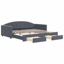 VidaXL 3197357, lit sofa, Gris, mousse, Métal, Polyester, Bois, 2220 mm, 1100 mm