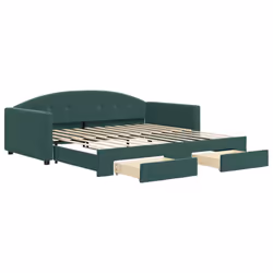 VidaXL 3197358, lit sofa, Vert, mousse, Métal, Polyester, Bois, 2220 mm, 1100 mm