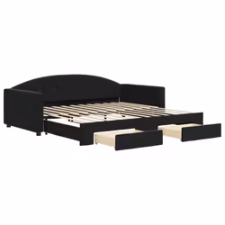 VidaXL 3197360, lit sofa, Noir, mousse, Métal, Polyester, Bois, 2220 mm, 1100 mm