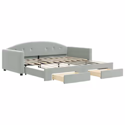 VidaXL 3197362, lit sofa, Gris, mousse, Métal, Polyester, Bois, 2120 mm, 1000 mm