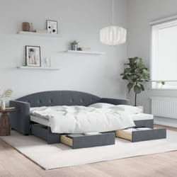 Vidaxl Lit De Jour Avec Gigogne Et Tiroirs Sans Matelas 90x190 Cm
