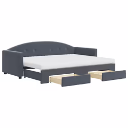 VidaXL 3197367, lit sofa, Gris, mousse, Métal, Polyester, Bois, 2220 mm, 900 mm