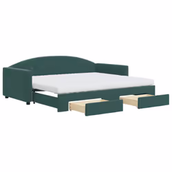VidaXL 3197368, lit sofa, Vert, mousse, Métal, Polyester, Bois, 2220 mm, 900 mm