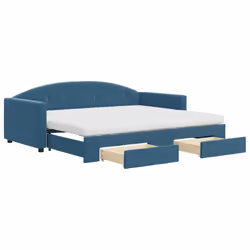 VidaXL 3197372, lit sofa, Bleu, mousse, Métal, Polyester, Bois, 2220 mm, 1000 mm