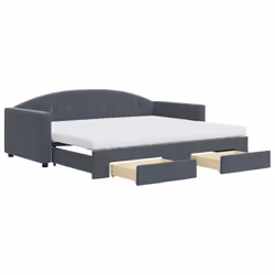 VidaXL 3197374, lit sofa, Gris, mousse, Métal, Polyester, Bois, 2220 mm, 1000 mm