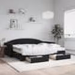 vidaXL Lit de jour avec gigogne et tiroirs noir 90x200 cm velours - 90 x 200 cm