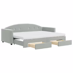 VidaXL 3197386, lit sofa, Gris, mousse, Métal, Polyester, Bois, 2120 mm, 1000 mm