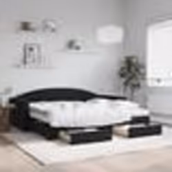 vidaXL Lit de jour avec gigogne et tiroirs noir 90x190 cm velours - 90 x 190 cm