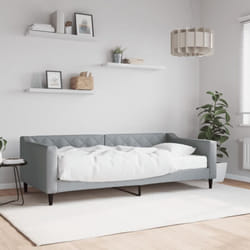 vidaXL Lit de jour avec matelas gris clair 90x200 cm tissu - 180 x 200 cm
