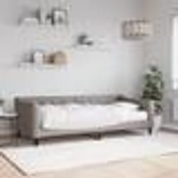 vidaXL Lit de jour avec matelas taupe 90x200 cm tissu - 90 x 200 cm