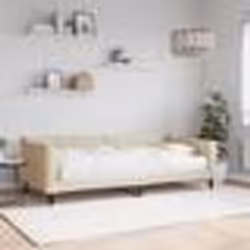 vidaXL Lit de jour avec matelas crème 90x200 cm tissu - 90 x 200 cm