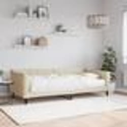 vidaXL Lit de jour avec matelas crème 90x200 cm tissu - 90 x 200 cm