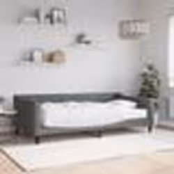 vidaXL Lit de jour avec matelas gris foncé 100x200 cm tissu - 100 x 200 cm