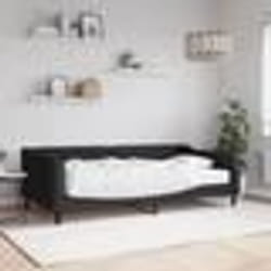 vidaXL Lit de jour avec matelas noir 100x200 cm tissu - 180 x 200 cm