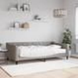 vidaXL Lit de jour avec matelas taupe 100x200 cm tissu - 100 x 200 cm