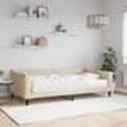 vidaXL Lit de jour avec matelas crème 100x200 cm tissu - 180 x 200 cm