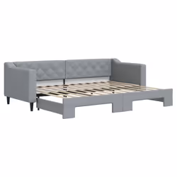 VidaXL 3197421, lit sofa, Gris, mousse, Métal, Polyester, Bois, 2230 mm, 900 mm